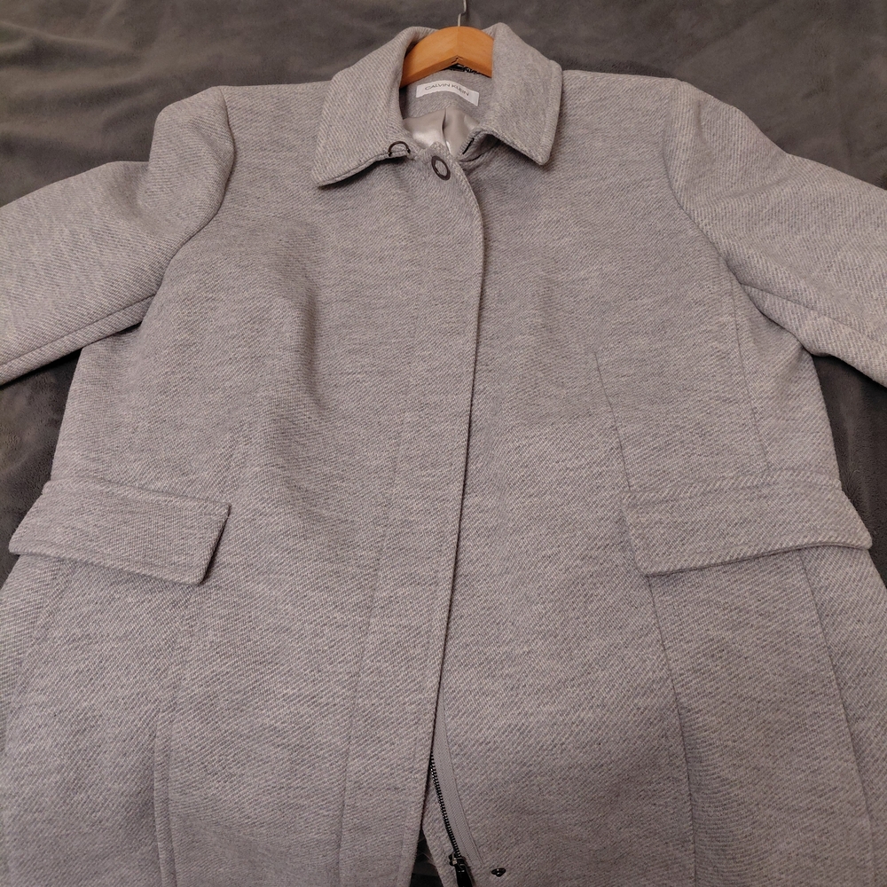 Calvin Klein Light Gray Trench Coat